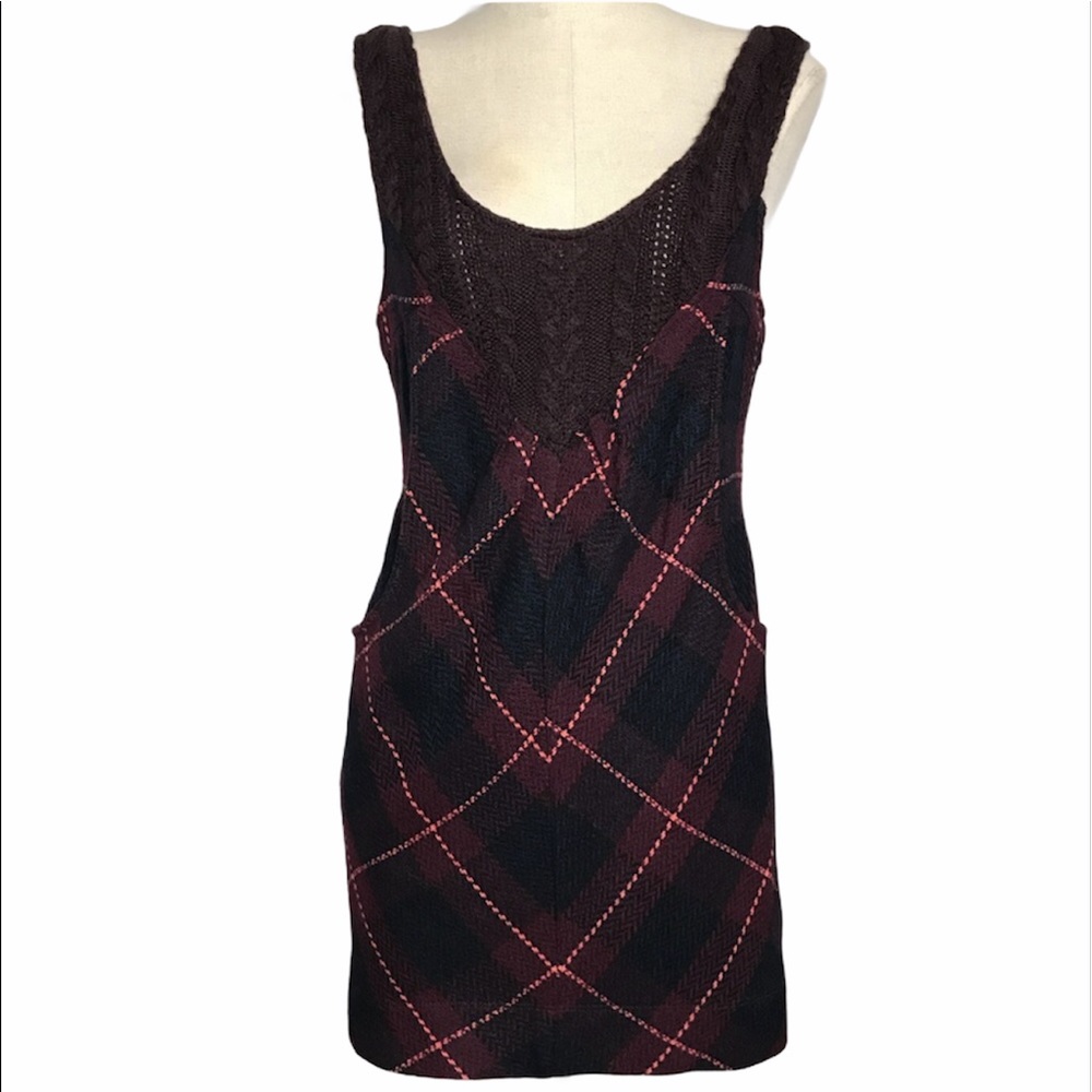 FREE PEOPLE Argyle Knit Sweater Dress Sleeveless 8